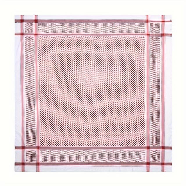 TEMU Pañuelo de Poliéster para Hombres para Ramadán, Geométrico Vintage, Lavable a