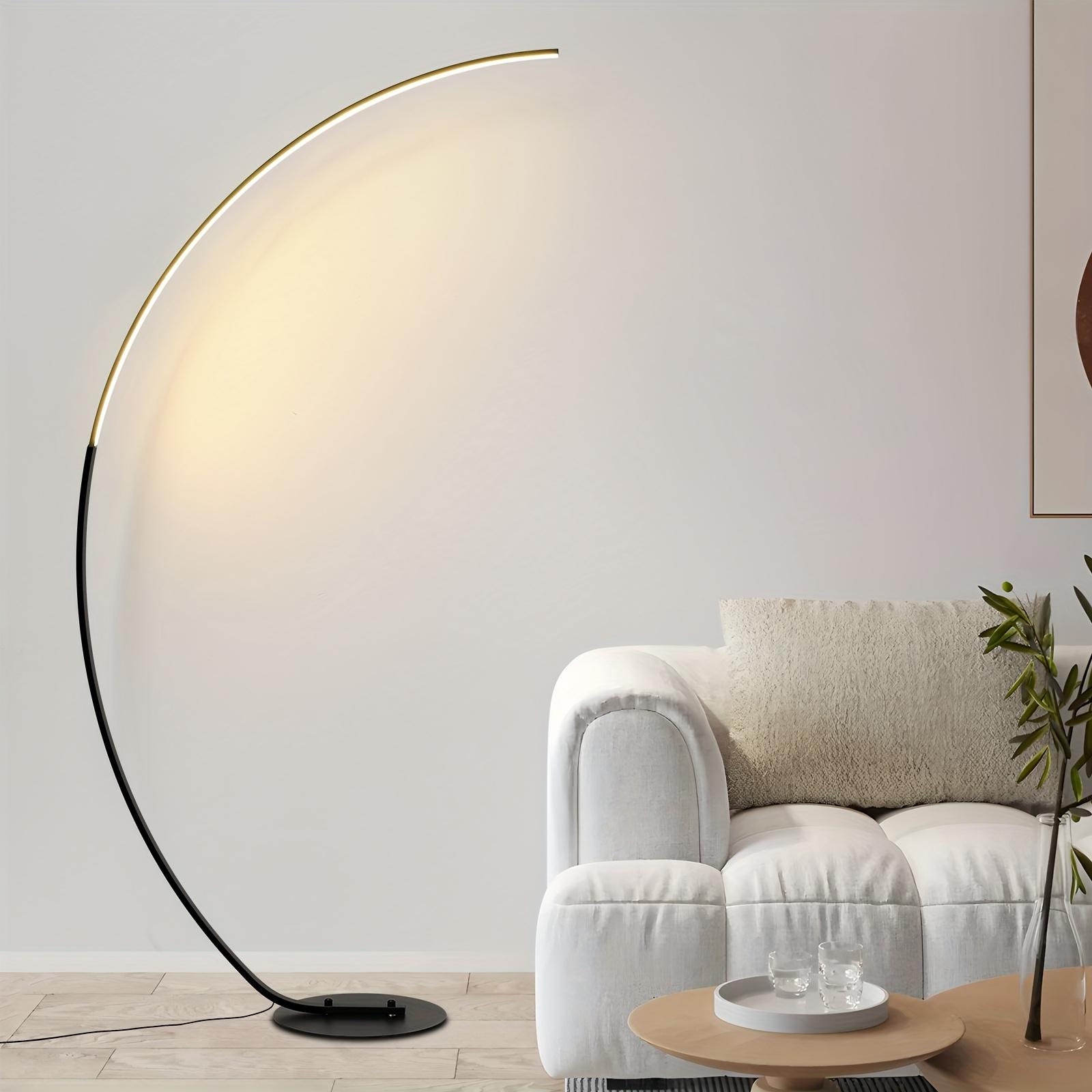 TEMU Black 65 Inch Arched Floor Lamp With Remote, Dimming 3000-6500k, Curved Floor Lamp Suitable For Bedrooms, Living Rooms, And Offices