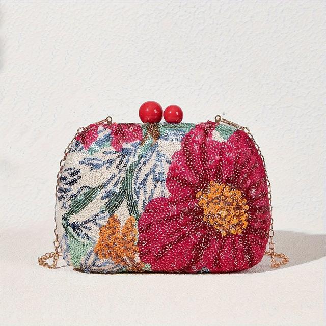 TEMU Elegante Mini Bolso Clutch con Lentejuelas para Mujer, con una Correa de Desmontable , para de Cocktail, Fiestas Nocturnas y Citas, Complementando Vestidos de Noche