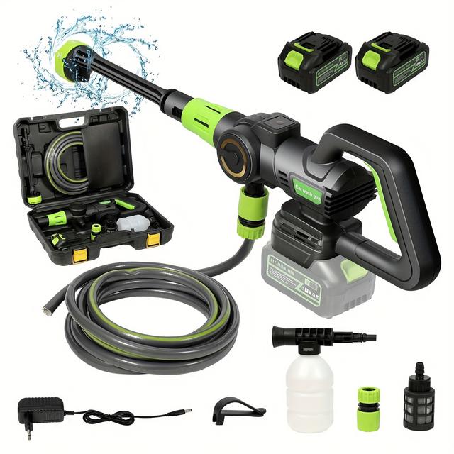 TEMU 1200w Brushless High Pressure Car Washer 200bar Spray Water Gun Washing 6-in-1 Nozzles Foam Wireless Car Wash