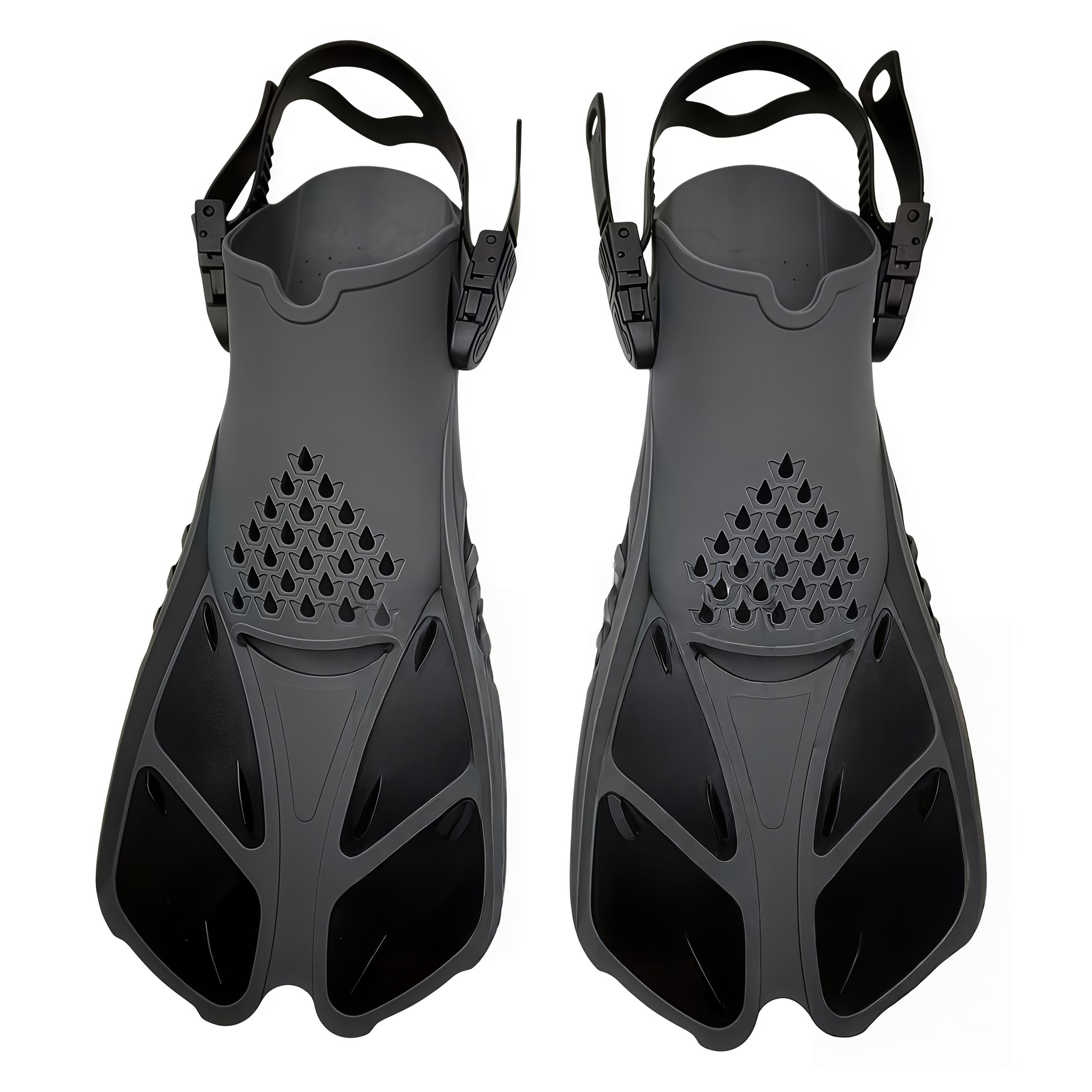 TEMU Professional Adjustable Swimming And Snorkeling Fins, Suitable For Sizes 36-47, Freestyle/frog Kick Fins For Adults, Diving And Outdoor Sports Equipment