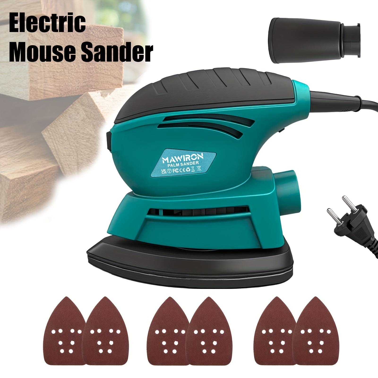 TEMU Lixadeira Elétrica de Mão, 130W 14000RPM Lixas (P80/P120/), Lixadora para Madeira com Coletor de Poeira, Máquina de