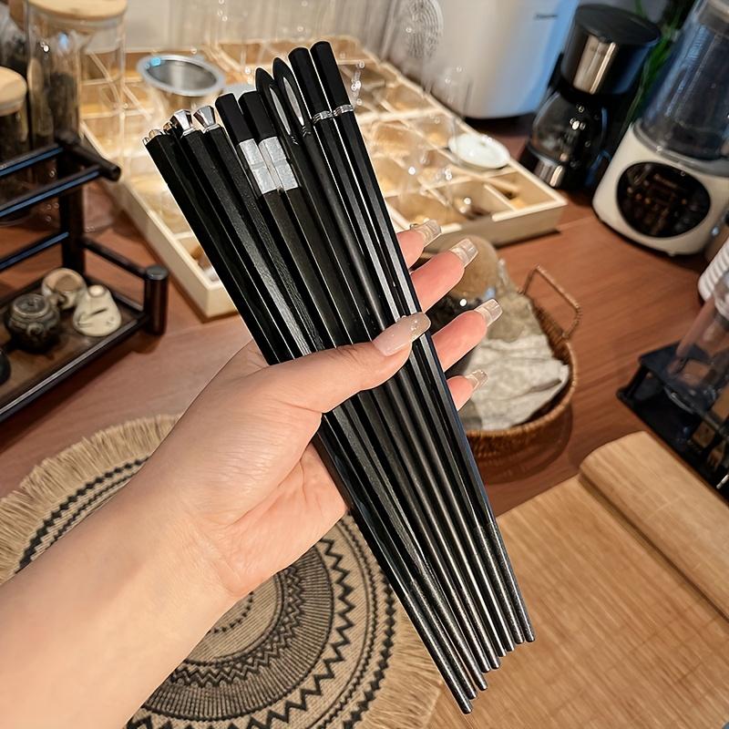 TEMU 5 Pairs Of Alloy Chopsticks - Durable And Stylish Senior Tableware - For Sushi And , Unique Food Gifts For , Suitable For Commercial Restaurant Kitchens, Easter, Ramadan, Christmas