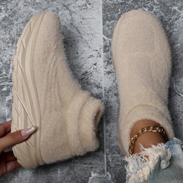 TEMU Fleece-lined Knitted Shoes