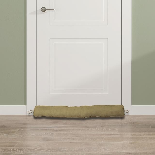 TEMU Durable Fabric Door Draft Stopper – Soundproof, Windproof, Insect & Temperature Barrier For Under Door, , Noise Reduction & Weatherproofing, Satin Metal