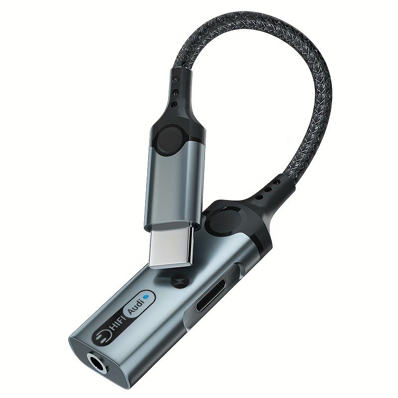 TEMU Ein Typ-C auf 3,5-mm-Kopfhörer- und Ladeadapter mit DAC-Chip für PD 60W Schnellladung und verlustfreier Audioqualität