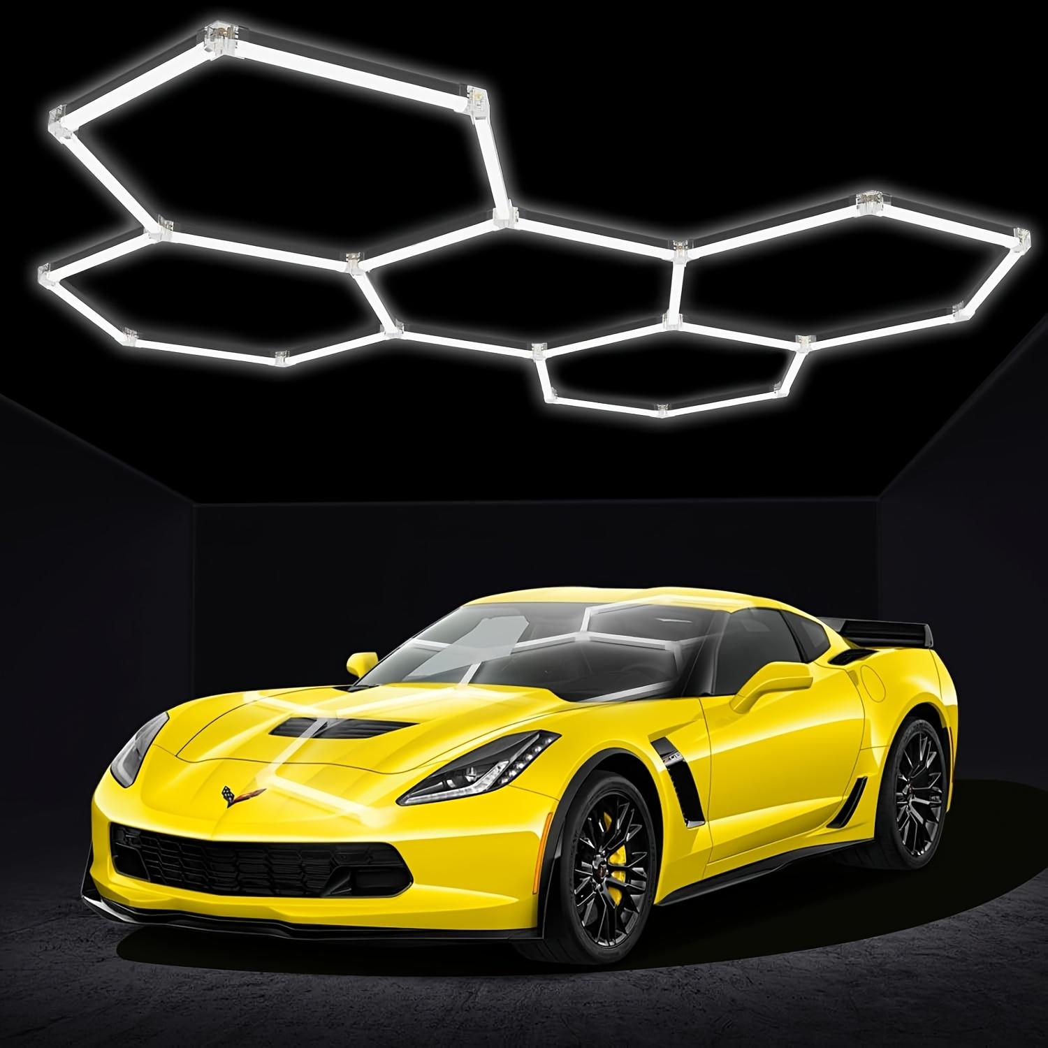 TEMU Led Hexagon Garage Lights, 24 Pack Car Tubes, 240w, 26400lm, 6000k , 5 Grid Systems Car Detailing Ceiling Led Shop Light For Warehouse Workshop Basement Gym Car Room