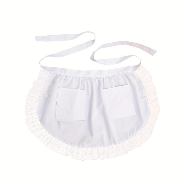 TEMU 1pc/2pcs Aprons For Women With Pockets Kitchen Cooking Waitress Maid Apron Vintage Skirt Cute Lace Short Dress Costume