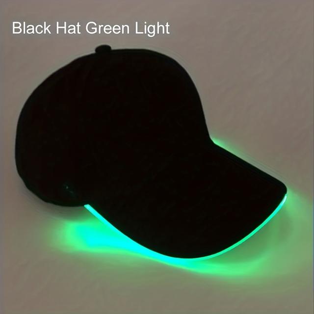 TEMU A Glowing Duckbill Cap, Led Baseball Hat For Parties, A Luminous Accessory For Carnival Club Stage Hip-hop Performances