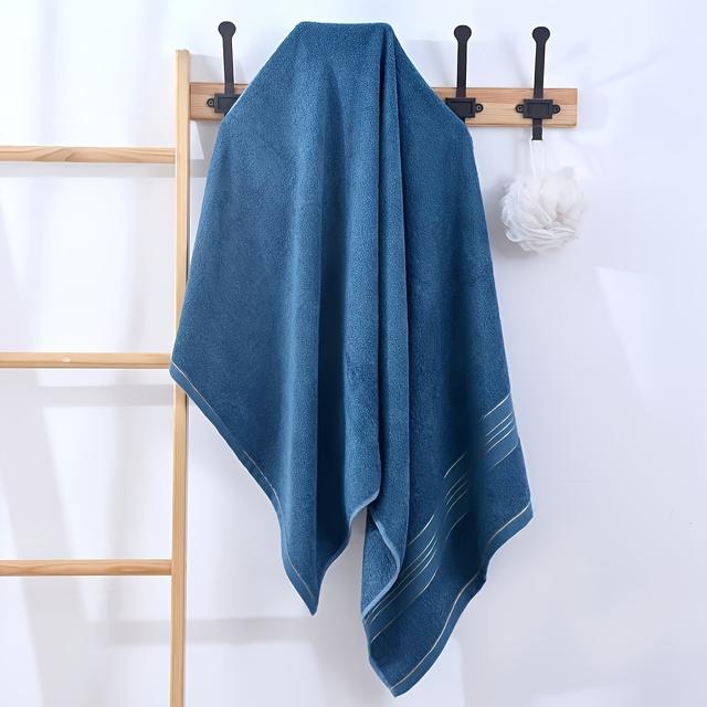 TEMU 100% Cotton Bath Towels - Super Absorbent, Quick Dry, Soft, Machine Washable, Oblong Towels For Bathroom, Hotel, Outdoor, Beach, Travel - Ideal For Camping And Hiking