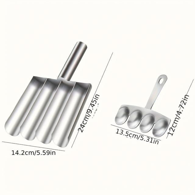 TEMU 2pcs/set Stainless Steel Meatball Maker Set - 1pc Handle And 1pc , Easy-to-use Falafel & Meatball Mold For Perfectly Shaped , , Balls - Ideal For Holiday Cooking (christmas/thanksgiving)