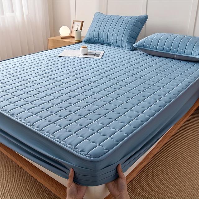 TEMU 1枚マットレス、防塵・防汚、柔らかく快適なコットン層付き、無地スタイルの寝具、リビン・客室・ホテル用 - オール対応(枕カバー/中材は含まれません)