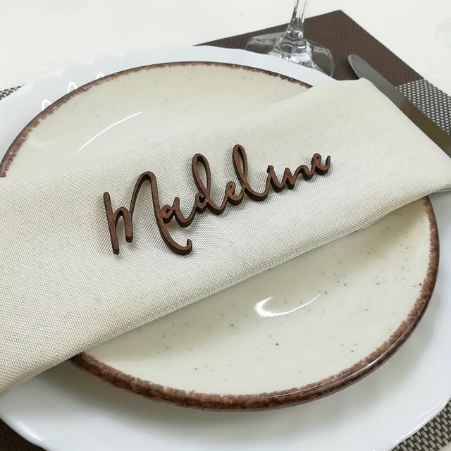 TEMU Elegant Personalized Acrylic Nameplate For Wedding Table Decor, Customizable Laser-cut Name Sign, Unique Gift For Christmas And Thanksgiving - 1 Piece