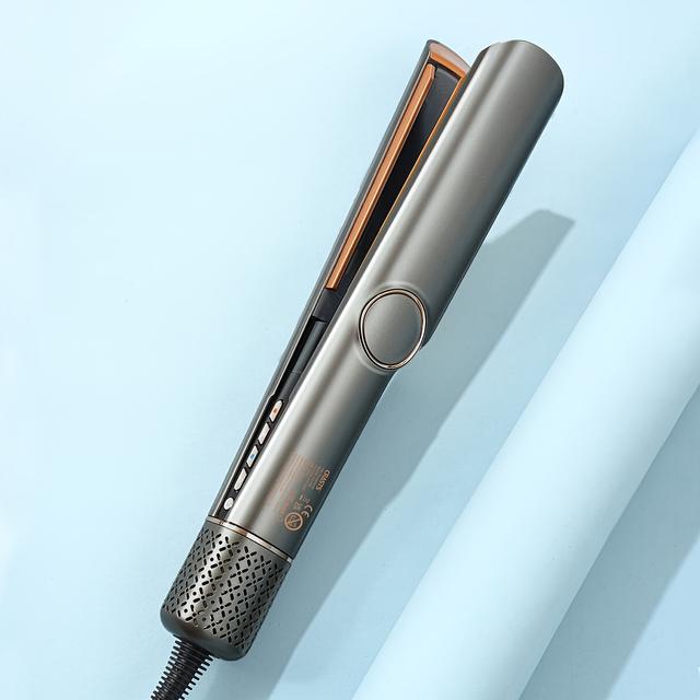 TEMU Eu Plug Hair Straightener, Adjustable Temperature Professional Flat Iron With Blow Comb For Home Use