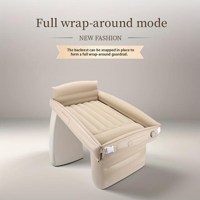 TEMU 1-person Portable Inflatable Airplane Bed For & S - Heavy-duty Inflation Air With Safety Rails, Carry Bag & Hand Pump - Quick Setup For Rv, Camping, Car Travel - /outdoor Portable Bed