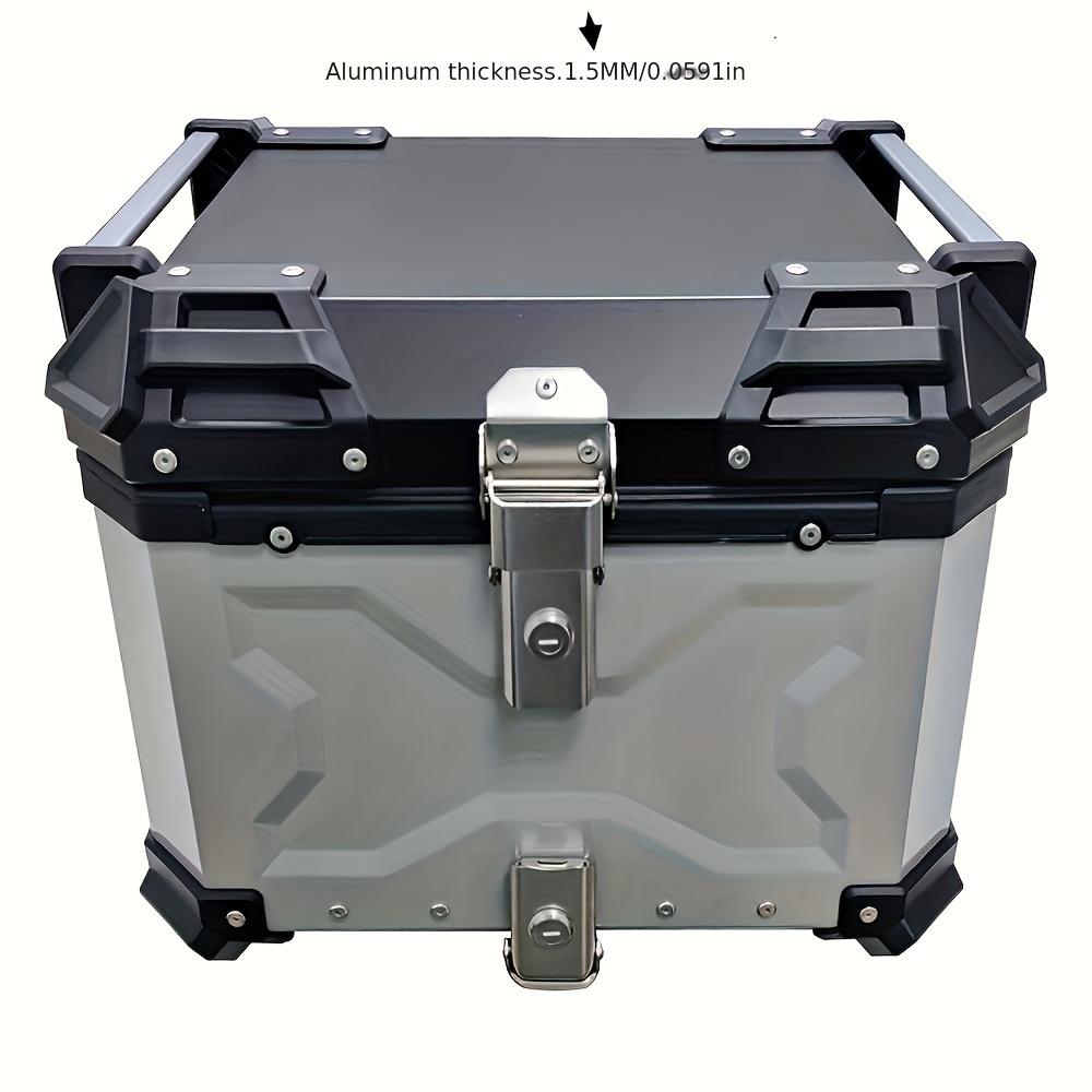TEMU 45L Maleta Trasera de Aleación de Aluminio para Motocicleta con Respaldo y Soporte, de Equipaje Resistente para Viajes - Ideal para Conducción y Viajes - Accesorios para Motocicleta