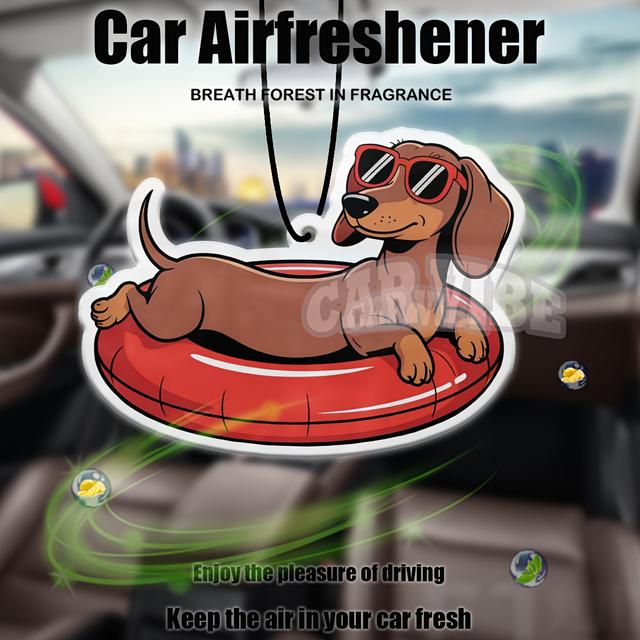 TEMU 1pc/3pcs Kawaii Dog / Dachshund With Sweet Scent Car Air Freshener, Rearview Mirror Pendant - Interior Decoration & Accessories Gift Idea For