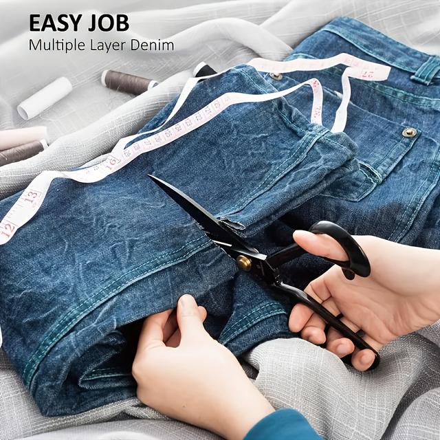 TEMU 1pc Professional Sharp Tailor Scissors, Cutting Scissors, Suitable For Fabric, Clothing And Office Use, Sewing Additions, Tailoring Supplies | Ergonomic Handle | Durable Scissors