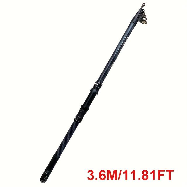 TEMU Super Hard Carbon Fiber Fishing Rod 2.1-3.6m (6.9-11.8ft) 5 Sizes, With Anti-slip Grips And Metal Ground Inserts - Suitable For Fishing, Surfing Casting And Long Throwing