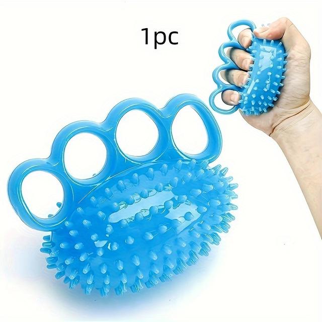 TEMU 1pc Silicone Hand Grip Strengthening Ball, Blue - Uncharged Finger Exerciser For Rehabilitation, Seniors, Stroke Recovery, And Athletes - Hand Strength And