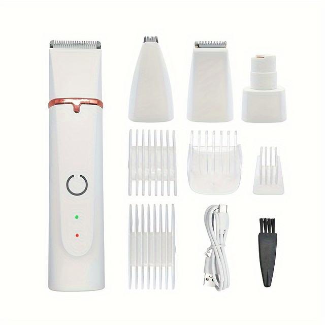 TEMU Gzhjgos 4in 1 Pet Electric Hair Clipper With Grooming Trimmer Nail Grinder Professional Recharge Haircut For Dogs Cat Manicure