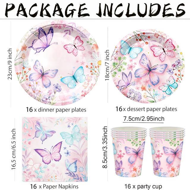 TEMU 64pcs | 2026 New 3d Aesthetic Party Tableware Set | Full Of Ethereal Charm For Social Celebrations, Elegant Weddings, And Adult Gatherings