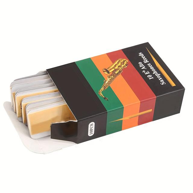 TEMU 10 Pack Eb Sax Strength 1.5 2.0 2.5 3.0 3.5 4.0 Saxophone Reed Woodwind Instrument Parts Accessories