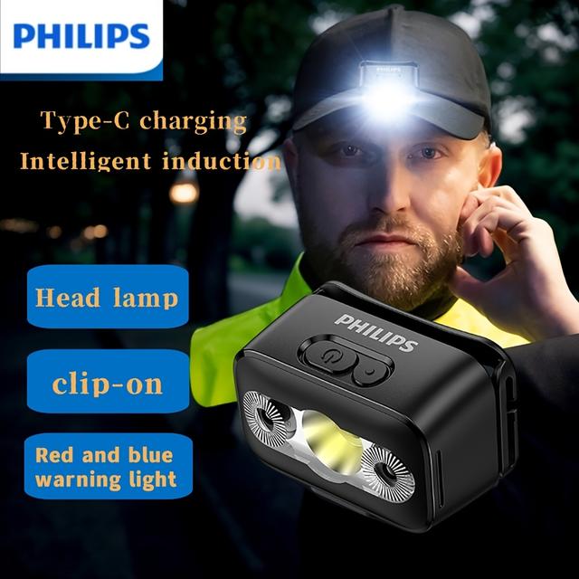 TEMU Headlight, Clip-on 140° Rotation Adjustment, Long , 10 Light Design, Suitable For Outdoor Work, Camping, Fishing And Night Riding