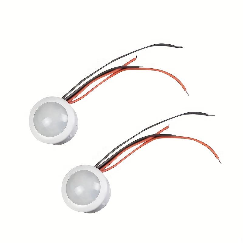 TEMU 2 piezas Sensor de movimiento infrarrojo PIR automático Detector 12V 24V de luz con sensor automático Inducción de cuerpo para lámpara interior y exterior