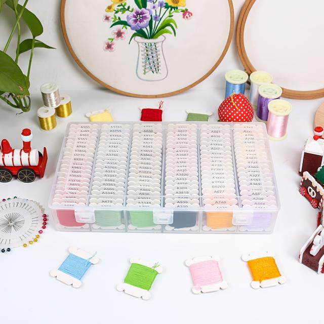 TEMU 80/120 Farben Stickgarn, 4 Meter/157 Zoll bunte Stickgarn, handgemachtes Stickgarn, feines Stickblumengarn