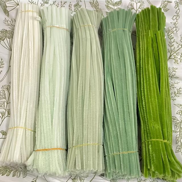TEMU Cana de chenilla verde para manualidades, para decoraciones y proyectos, para de . juego limpiapipas de 12 pulgadas, ideal para envolver regalos y decoración de fiestas