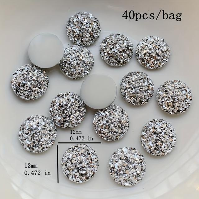 TEMU Round Shiny Ab Color Resin Crystals Made Sizes 8mm, 10mm, And 12mm, Used As Additions And Gemstones