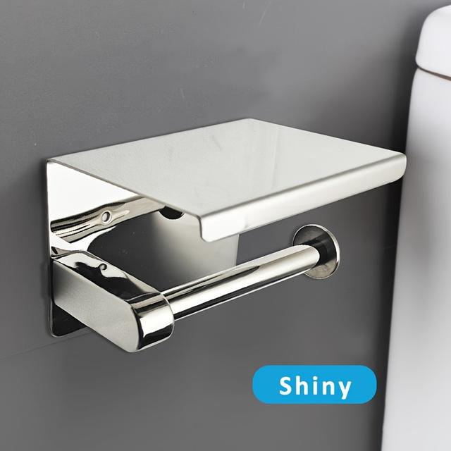 TEMU 1개 304 스테인리스 스틸 화장지 홀더와 보관 선반 - 분말 코팅 벽부착형 욕실 티슈 롤 디스펜서, 다양한 색상, 튼튼한 디자인, 홈 에센셜, 세련된 스타일, 내구성 있는 구조, 실용적인 주택 소유자용