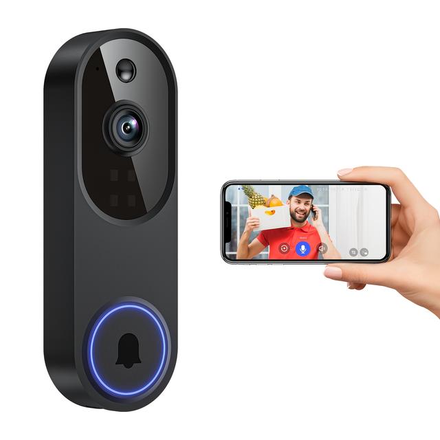 TEMU 1080p Video Doorbell Camera, Intelligent Human Detection, Cloud Storage, Real-time Viewing, Audio, Infrared Night Vision, Battery Powered, Indoor Monitoring, Usb Interface, 5200mah Battery.