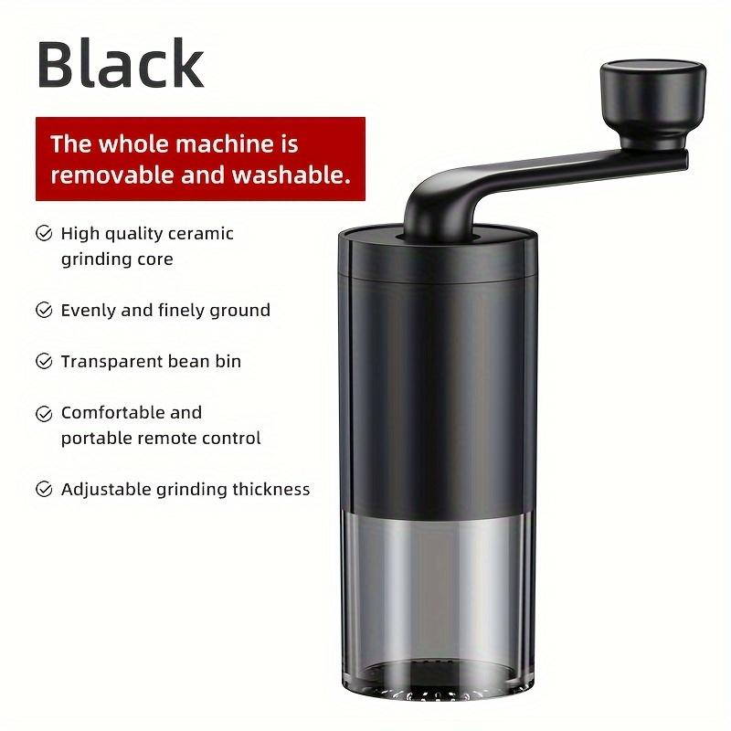 TEMU Handkurbel Kaffeemühle Manuelle Kaffeemaschine Einstellbare Körnung Kaffeemaschine mit großem Pulverbehälter