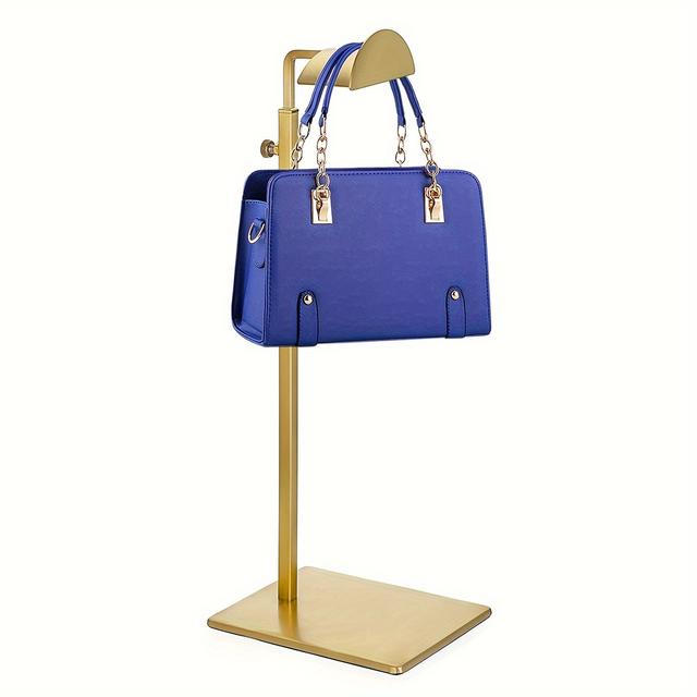 TEMU Support de présentation de sac à main en acier inoxydable 2 pièces avec crochets, présentoir de sac à main réglable en hauteur, support en métal pour , , de la boutique.
