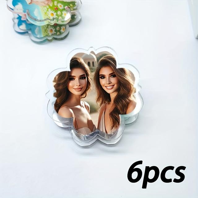 TEMU カスタム四つ葉のクフォトクリップ - 卒業ギフト用パーソナライズアクリルレーション、家族・友人・ペット向け - 耐久性抜群な壁掛けディスプレイ、卒業記念品、高級感あるシップ、洗練されたデザイン