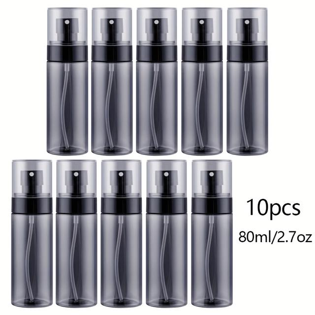 TEMU 10pcs Of 2.705oz/80ml Mist Spray Bottles, Suitable For Alcohol, Essential Oils, Perfumes, , And Cleaning Liquids. Multi-functional Travel-friendly Refillable Bottles.