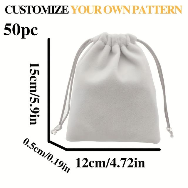 TEMU 1/10/50 قطعة أكياس مخملية برباط مخصصة | أكياس تخزين مجوهرات وتغليف هدايا ببطانة سميكة، مقاومة للخدش، مثالية لحفلات الزفاف، حفلات توديع العزوبية، أعياد الميلاد، التخرج، والسفر