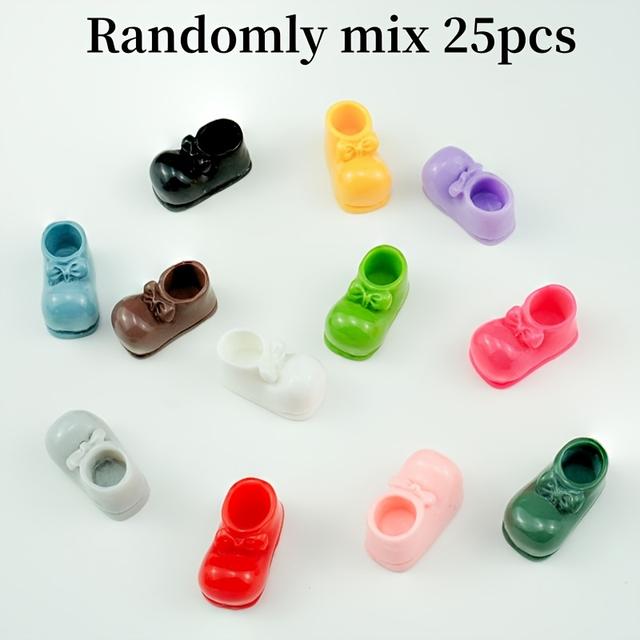 TEMU 25 Stück Harz Schleifen-Stiefel, Schmuckverzierungen, handgefertigte Kunstobjekte aus Kunststoff, ideal zum Dekorieren von Handyhüllen und Kühlschränken