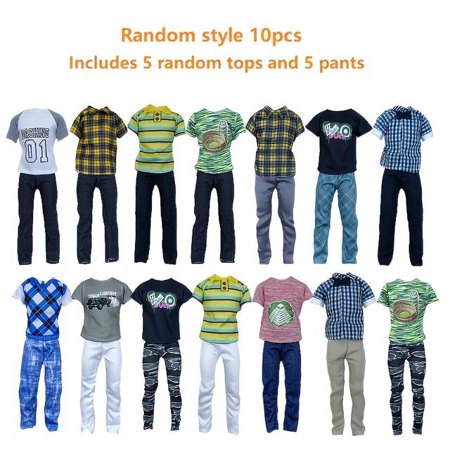 TEMU 10 Random Styles, Suitable For 30cm/11.82" Male Clothing, Includes 5 Random Tops And 5 Pants, High-quality Doll Outfits, Perfect As Christmas, Birthday, Or Party Gifts, Dolls Not Included