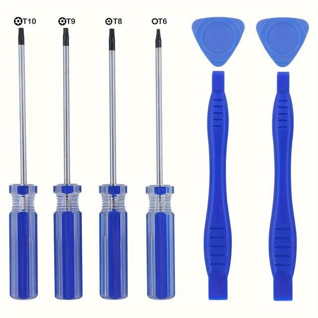TEMU T8 T9 T10 Torx Screwdriver,tr9 Torx Security Screwdriver For Ps4, Precision Magnetic Screwdriver Set Repair Tool Kit For One/ 360 Controller/ps3/ps4,with Safe Pry Tools