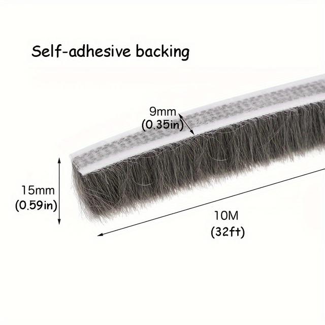 TEMU 32ft Sealing Strips For Sliding Window/door Frame Sides - Weather, Sound, Wind & Dust Proofing - Grey, 1pc