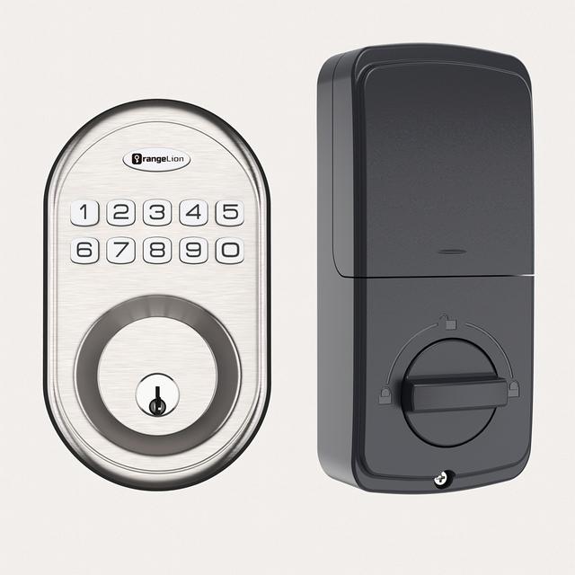TEMU Keyless Entry Door Lock With Handle, Fingerprint Door Lock, Electronic Keypad Deadbolt, Smart Door Lock, For Front Door, With 2 Keys, Pln Code, 10-99s ,