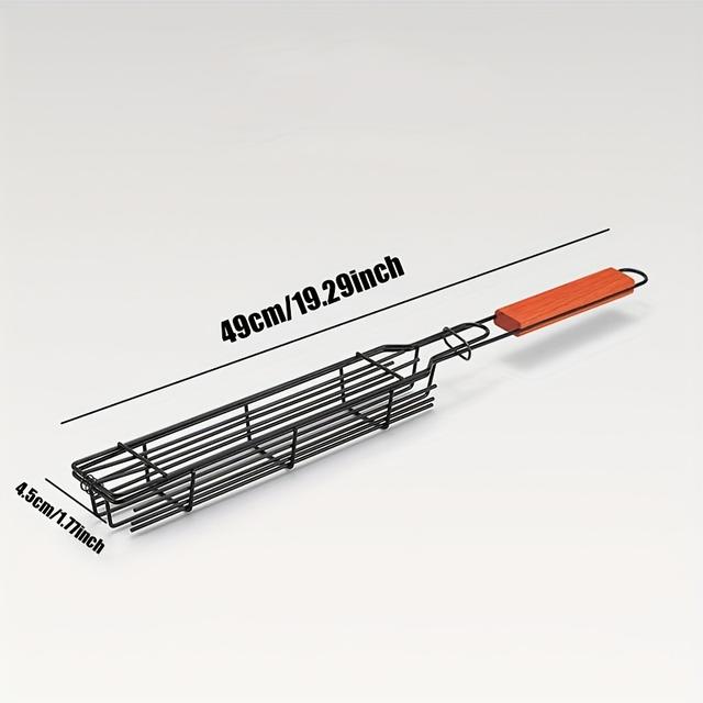 TEMU Kebab Basket And Kebab, Stainless Steel Grilling Basket For Kebabs, Portable Grill Rack With Handle, Ideal For Fish, Vegetables, Steak, Gifts, Parties, And Grilling Accessories