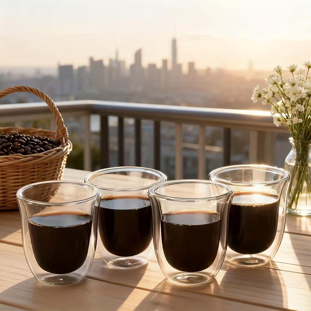 TEMU 4pcs, 2pcs Coffee Cups, Irish Coffee Cups, Cups, Tea Cups, Cups, 5.07oz Small Juice Cups, Ideal For Office And Home Use, Thoughtful Gift For And Colleagues, Suitable For Outdoor