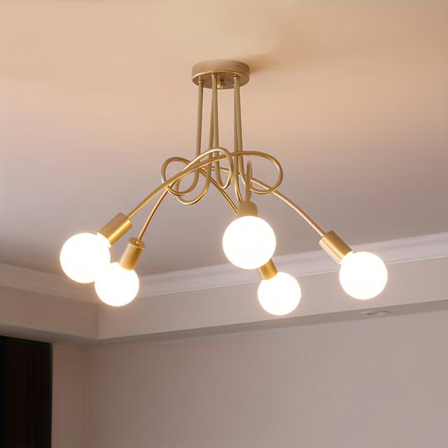 TEMU 1pc 3/5 Heads Chandelier, Simple , Classic , Suitable For Home Lighting In Bedroom, Dining Room, Living Room And Study.