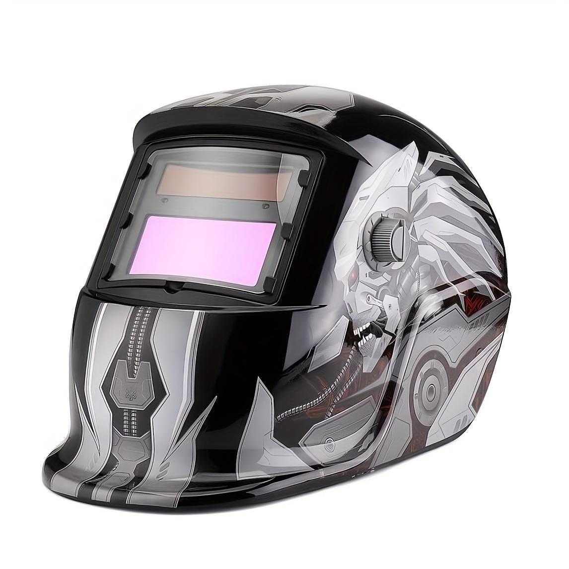 TEMU Solar Powered Energy Auto Darkening Welding Helmet: Welding Welder Robot Style - Industrial Welders, Ideal For Diy Enthusiasts In Home , Great For Automotive Repair And Fabrication Projects.