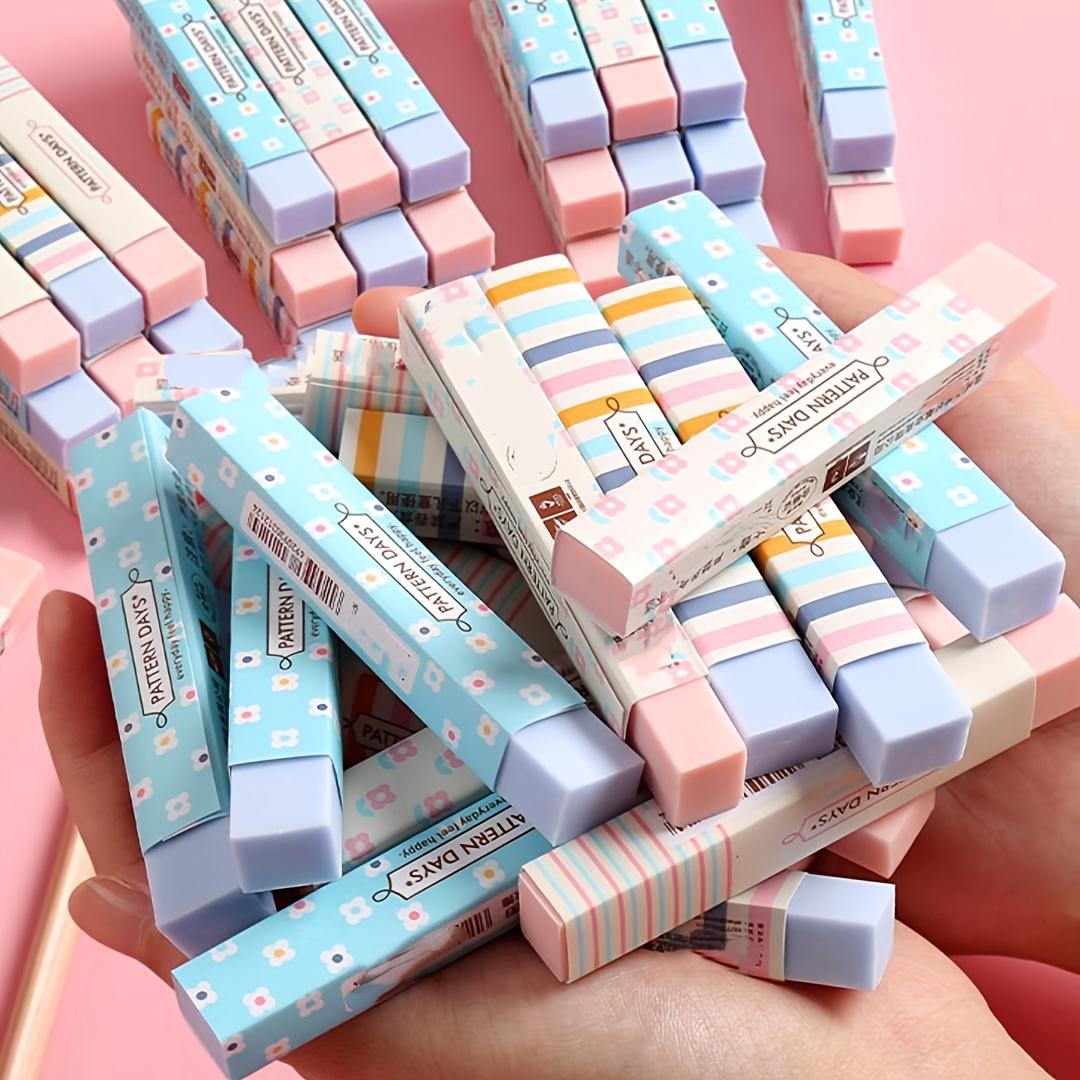 TEMU 30pcs Square Colored Eraser, , No Marks, No Residue, 2b Eraser, Portable, Erase Into Lines, Suitable For Schools And Art Students