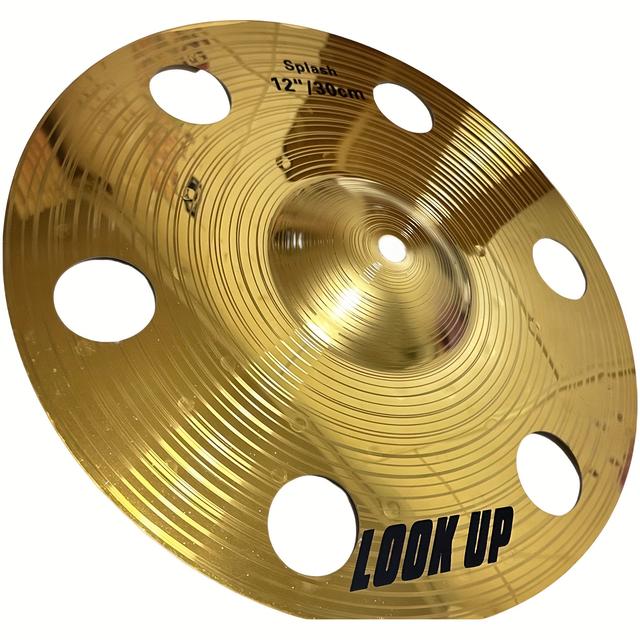 TEMU 12-inch Effect Cymbals With Perforations, Suitable For Professionals And Beginners, Featuring A High-quality Durable Structure And Rich Sound Projection